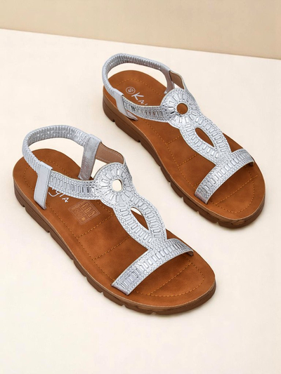 Royalfashion Dámské sandály s ozdobnými pásky Ava Shine