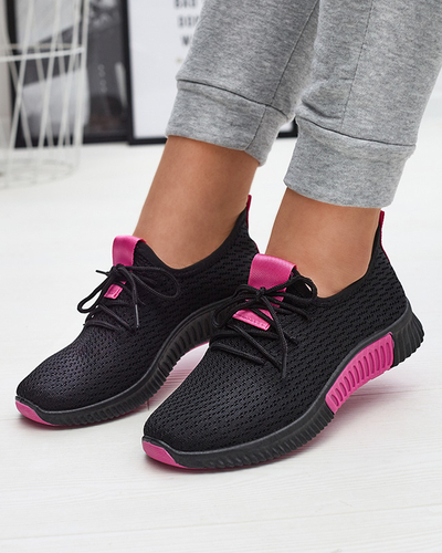 Чорні жіночі спортивні туфлі зі вставками кольору фуксії Keteti - Взуття