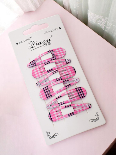 Royalfashion Sada 6 kostkovaných spon do vlasů