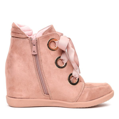 Różowe sneakersy wiązane wstążką Andi- Obuwie