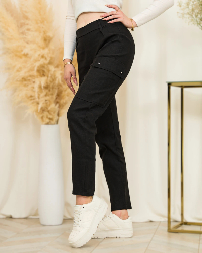 Royalfashion Dámské rovné bojové kalhoty v černé barvě