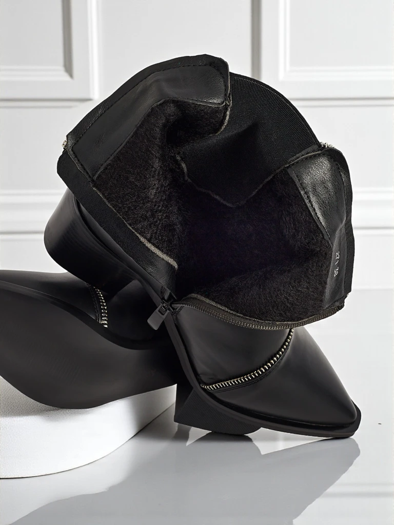 Dámské kotníkové boty z eko kůže na sloupkovém podpatku Omen Glade