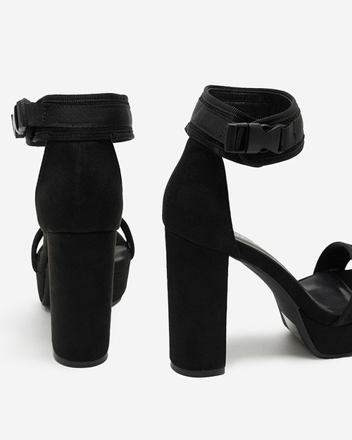 Босоніжки жіночі на високому стовпі, еко замша Momli - Взуття