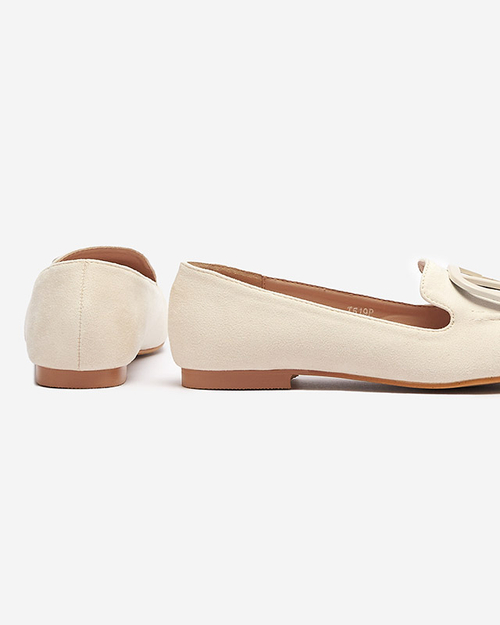 Жіночі мокасини з декором екрю Jeterika - Взуття