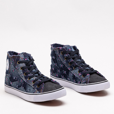 Tmavě modré dámské látkové tenisky Denario - Obuv