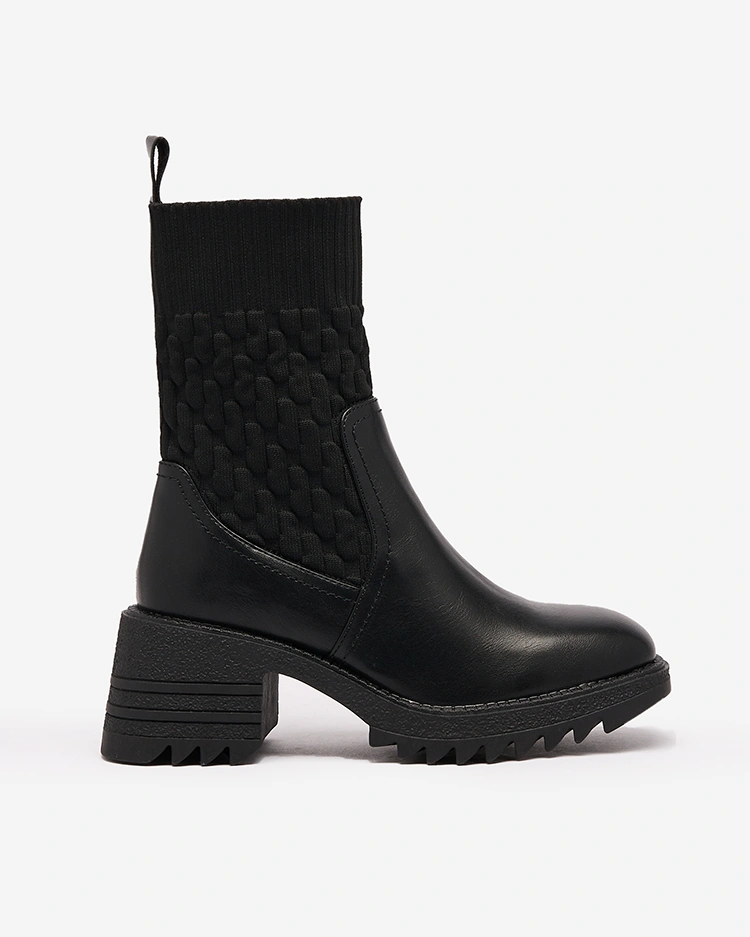 Royalfashion Černé dámské kozačky Acigog na plochém podpatku