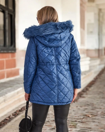 Жіноча стьобана куртка Royalfashion синього кольору