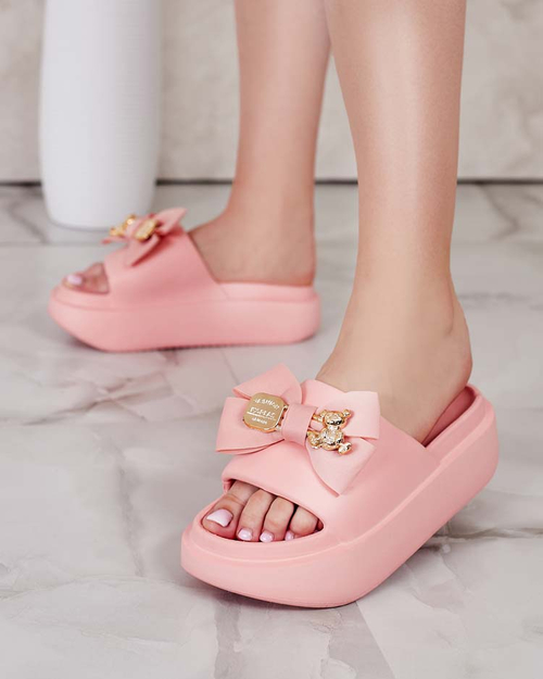 Royalfashion Жіночі гумові шльопанці з декоративним бантом Apis