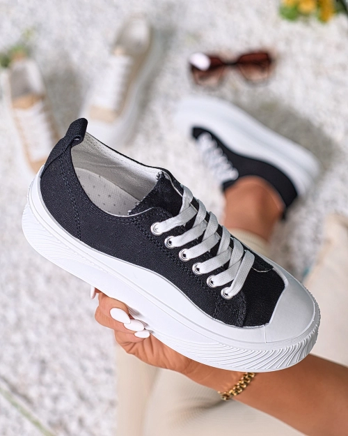 Royalfashion Чорні спортивні кросівки на платформі Luceri