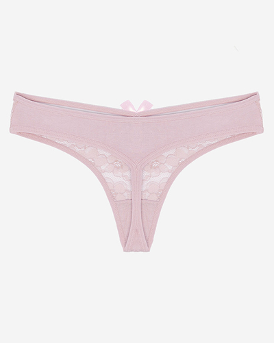 Světle růžové krajkové kalhotky tanga pro ženy- Spodní prádlo