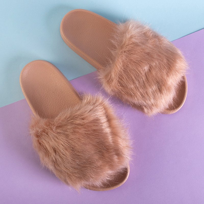 Dámské práškové pantofle s kožešinou Danita - Obuv