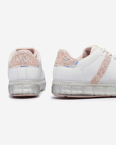 Dámská sportovní obuv v bílé barvě s růžovými vložkami Asxa- Footwear