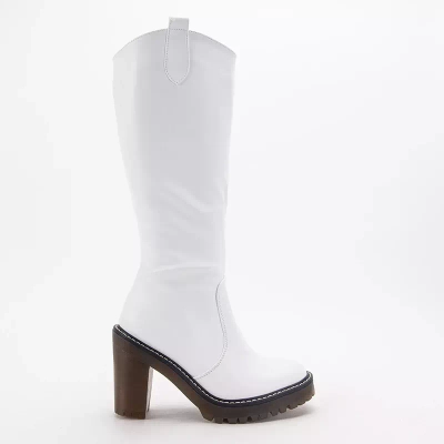 OUTLET Жіночі теплі чоботи білого кольору Ziva - Взуття