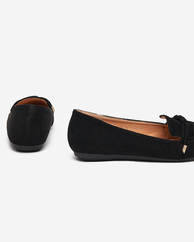 Černé dámské mokasíny s mašlí Neruki - Obuv