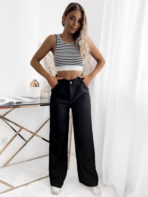 Широкі жіночі штани чорного кольору - Одяг