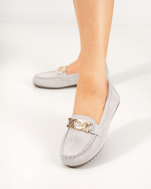 OUTLET Еко-замша, сірі мокасини Viatu - Взуття