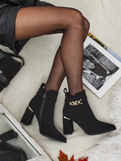 Dámské kotníkové boty eko semišové na sloupku Ostirena