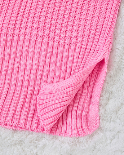 Royalfashion Růžové dámské svetrové šaty