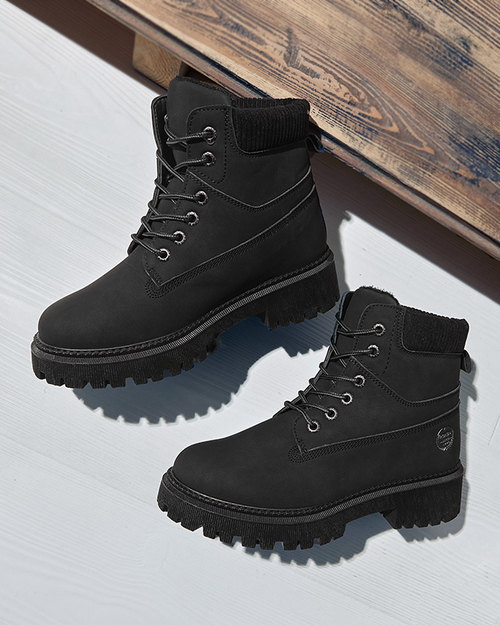 Чорні жіночі утеплені черевики-трапери Teruna - Взуття