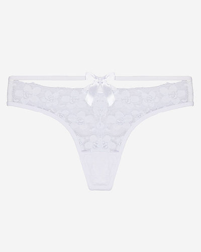 Білі жіночі мереживні трусики стрінги - Нижня білизна