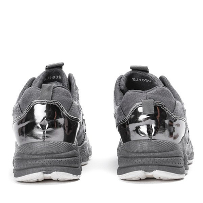 Szare sportowe buty na wyższej podeszwie Jinny - Obuwie