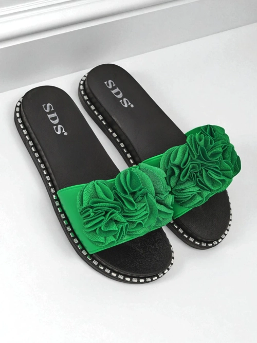 Royalfashion Жіночі тапочки на плоскій підошві Flora Verde