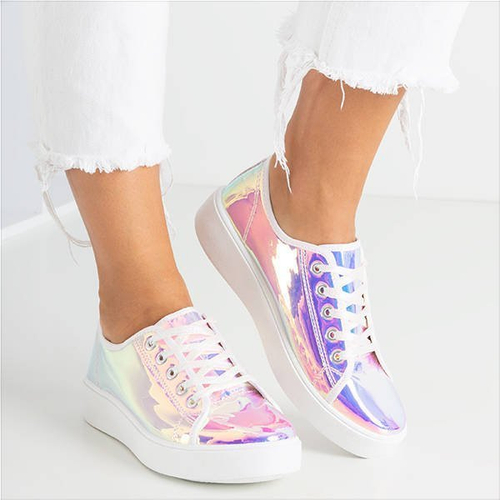 OUTLET Голографічні кросівки Violet на платформі Vordena - Взуття
