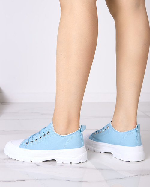 Блакитні жіночі кеди на високій підошві Mytiko