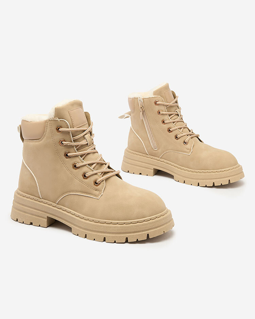 Royalfashion Бежеві жіночі утеплені черевики-трапери Radoras