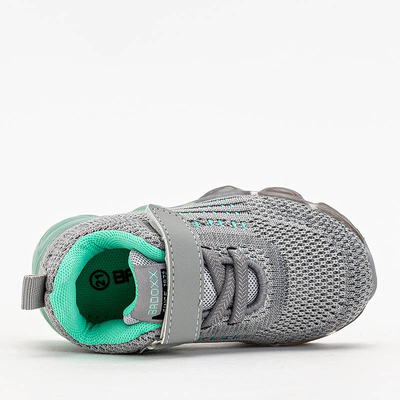 Šedé dětské sportovní boty s mátovými detaily Dons - Footwear