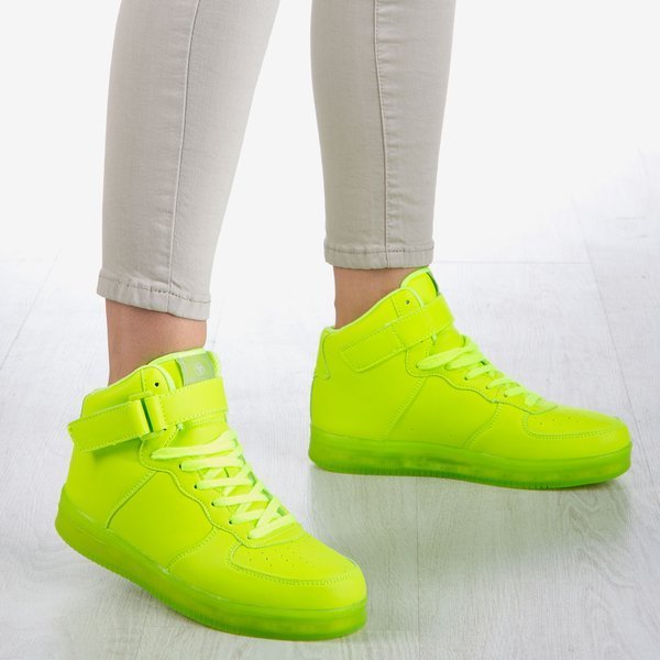 Neon zelené dámské sportovní boty zářící Led Love - Footwear 1