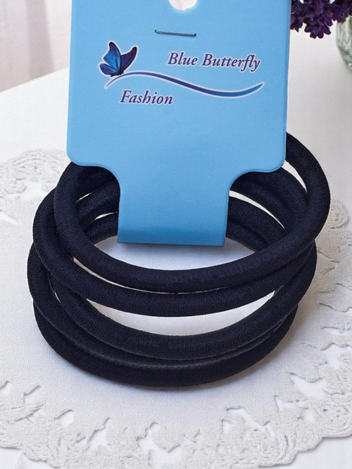 Royalfashion Набір з 5 чорних резинок для волосся Nero