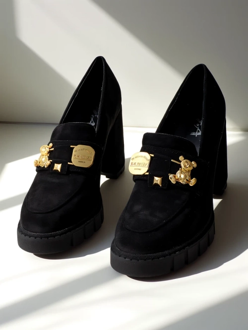 Katherine Elegante Чорні Замшеві Туфлі на Підборах