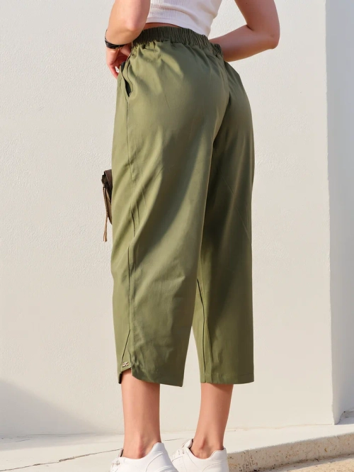 Royalfashion Прості жіночі тканинні штани 7/8