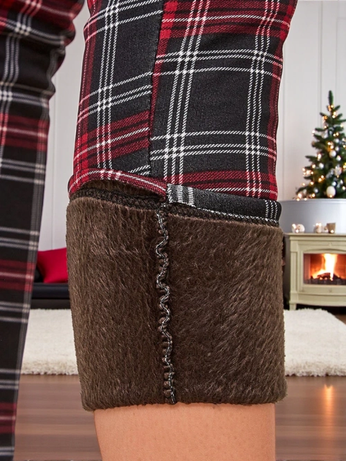 Royalfashion Утеплені картаті жіночі лосини