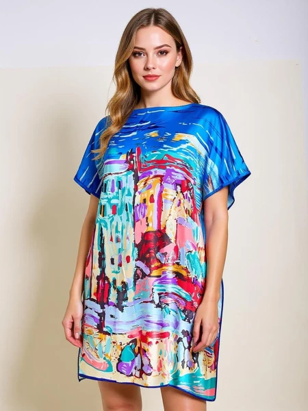 Šaty pareo Demetria Royalfashion – vícebarevné, univerzální, ke kolenům