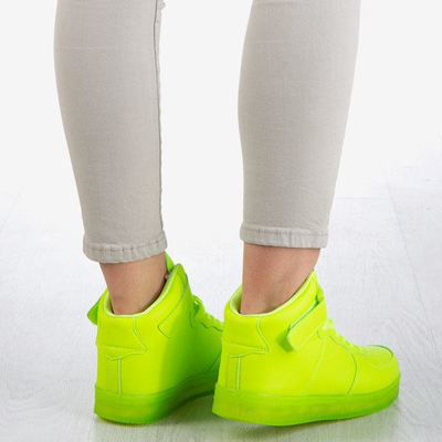 Neon zelené dámské sportovní boty zářící Led Love - Footwear 1