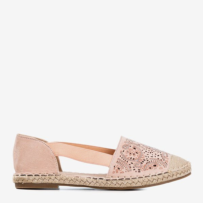 Růžové otevřené espadrilky Rossinia - Boty