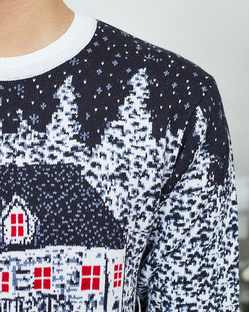 Різдвяний чоловічий светр Royalfashion темно-синій