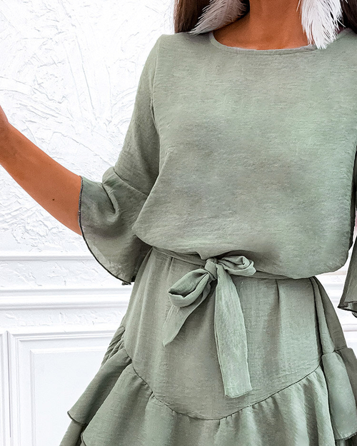 Лляна жіноча міні-сукня Royalfashion