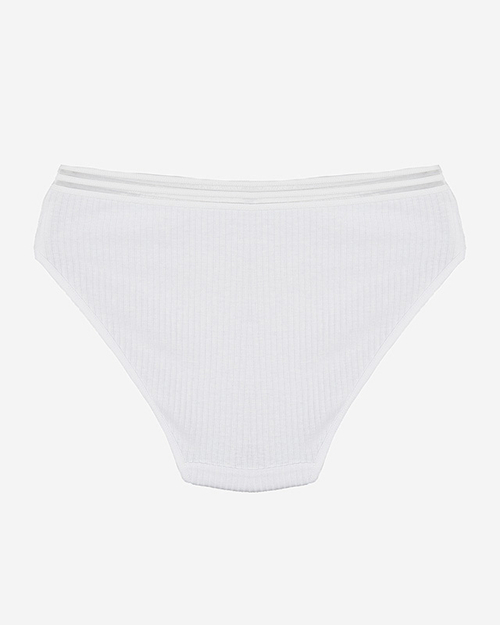 Білі бавовняні жіночі трусики в смужку - Нижня білизна