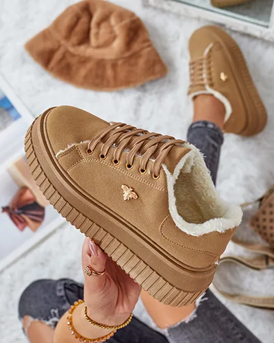 Royalfashion Zateplené dámské tenisky s kožíškem Noxu