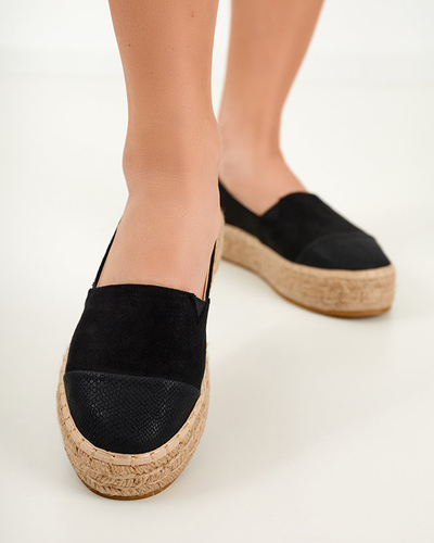 OUTLET Černé espadrilky s ozdobnou špičkou Steve - Footwear