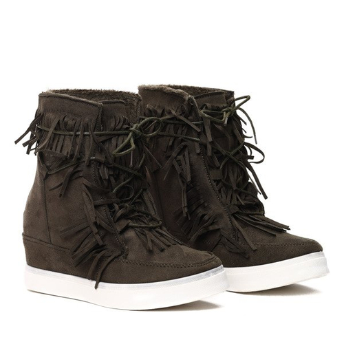 Темно-зелені снікерси з бахромою Kennedy - Взуття