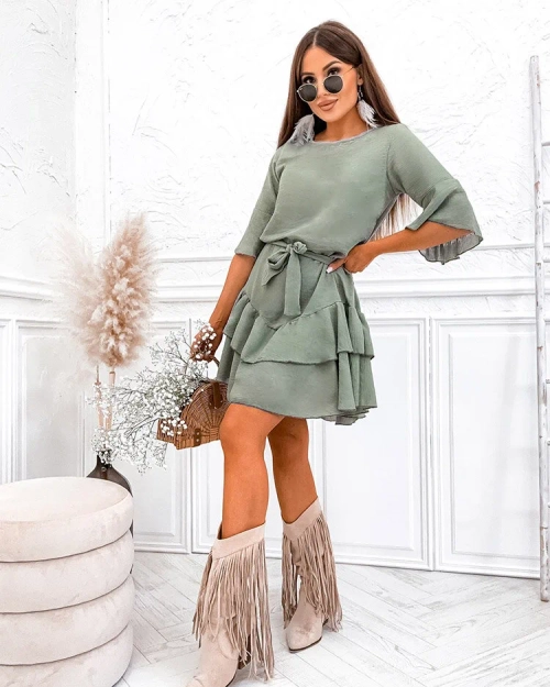 Лляна жіноча міні-сукня Royalfashion