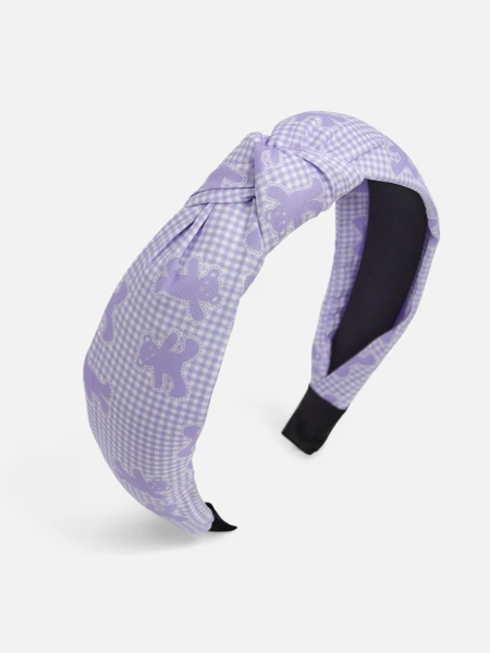 Royalfashion Čelenka do vlasů s copánkovým vzorem, kostkou a medvídky