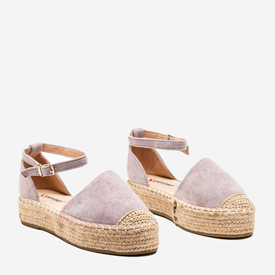 Světle šedé dámské espadrily na platformě Maritel - Obuv
