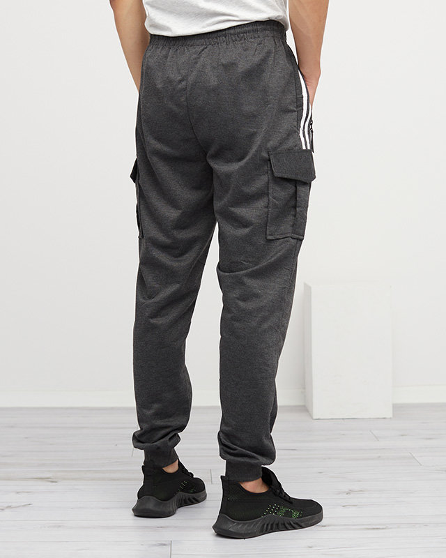 Tmavě šedé pánské tepláky - Oblečení