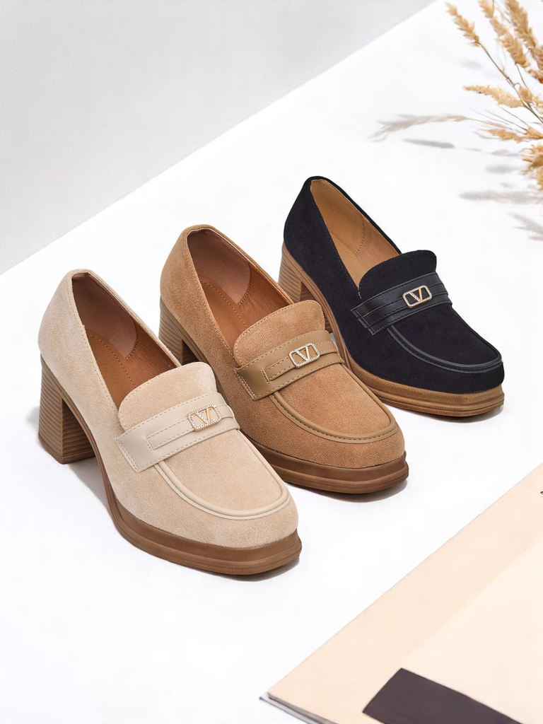 Royalfashion dámské mokasíny s blokovým podpatkem Evelay