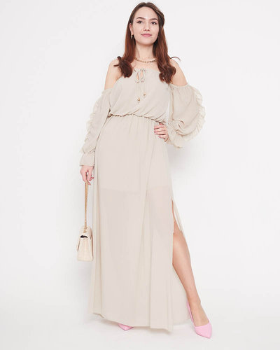 Жіноча бежева іспанська сукня максі - Одяг